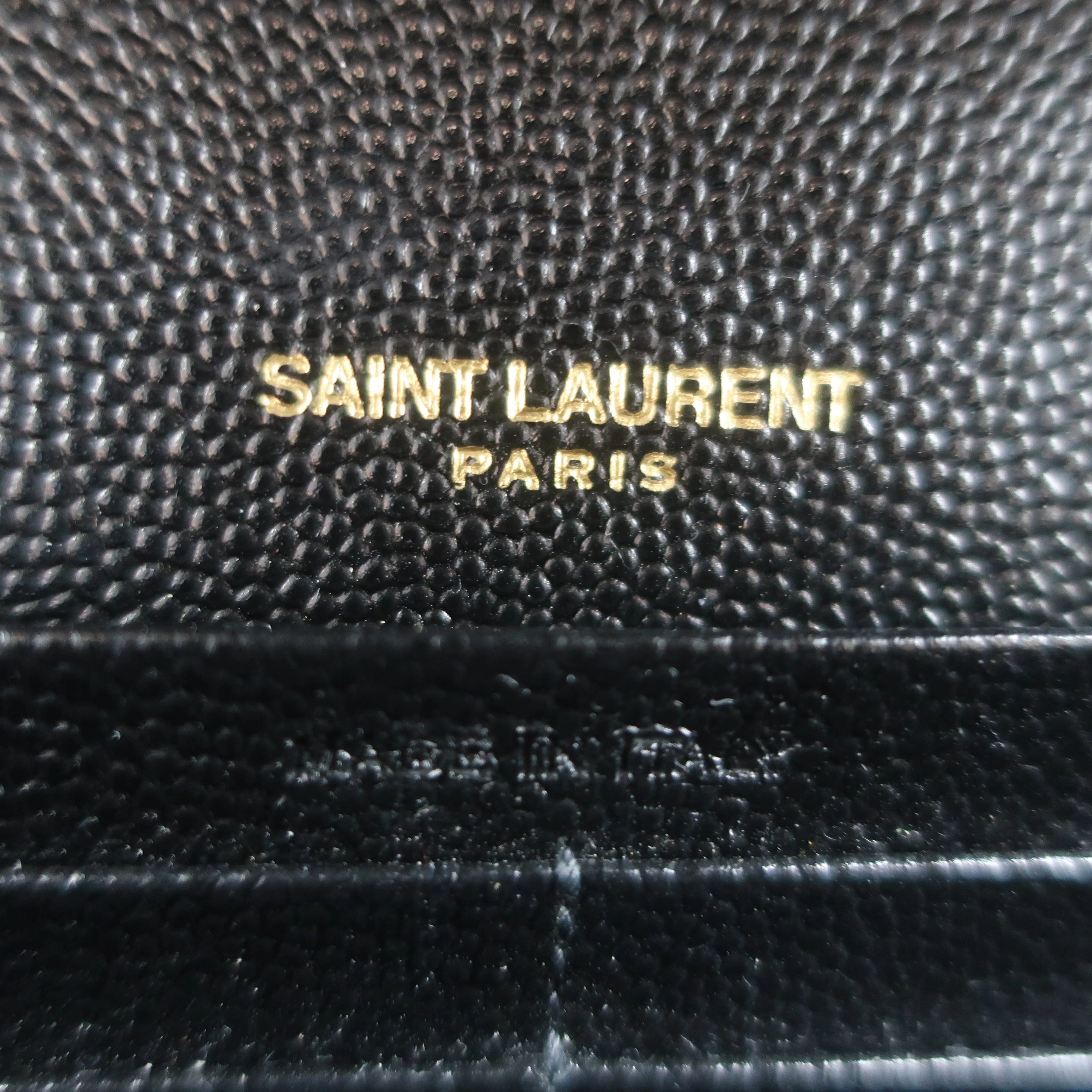 Saint Laurent Envelope Triquilt Wallet on Chain Bag Grain de Poudre Leather NEW