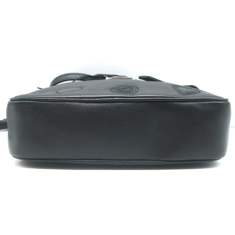 Saint Laurent Monogram Lou Hearts Camera Bag Black Leather Crossbody