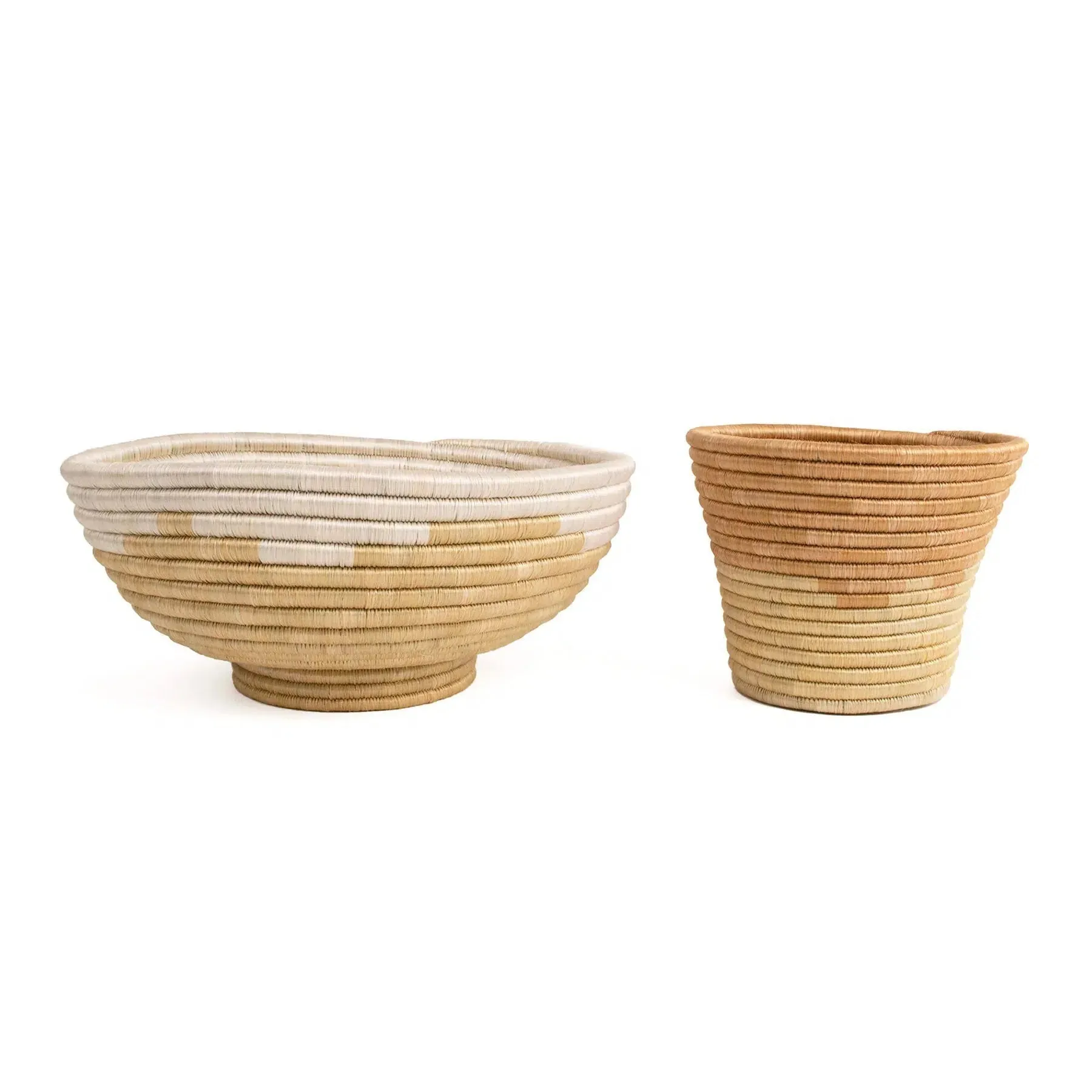 Sand Pedestal Bowl & Planter Duo - Refined