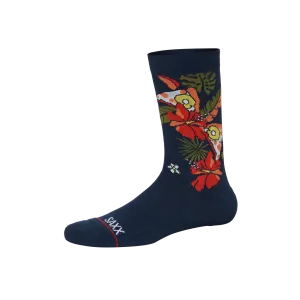 Saxx Mens Whole Package Crew Socks - Hawaiian Pizza/Navy