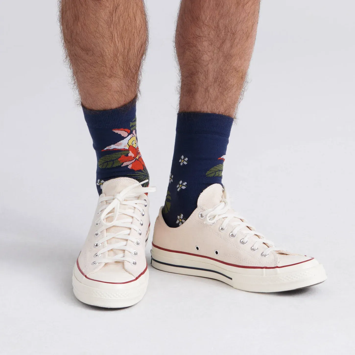 Saxx Mens Whole Package Crew Socks - Hawaiian Pizza/Navy