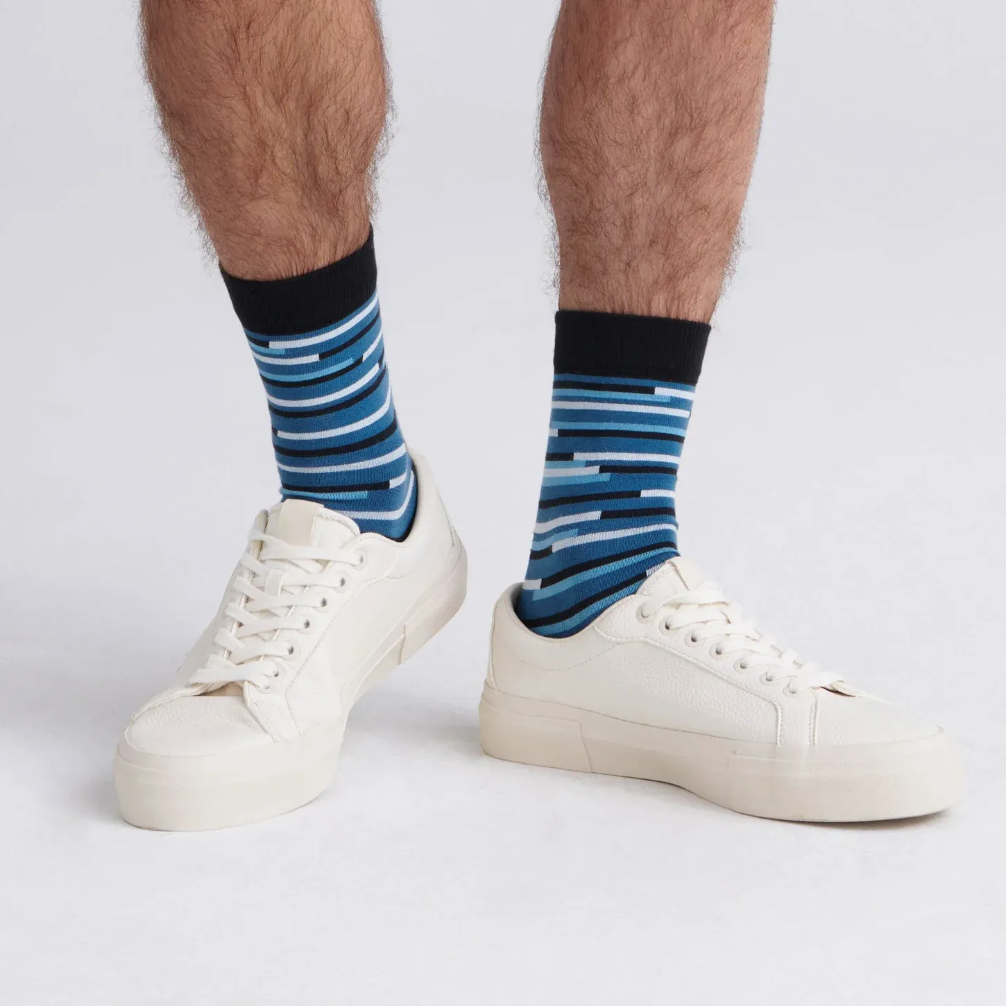 Saxx Mens Whole Package Crew Socks - Surfs Up/Sky Blue Heather