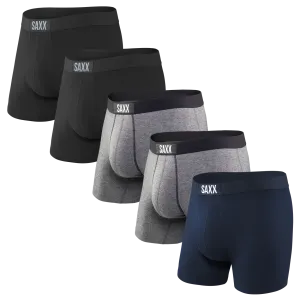 Saxx Vibe 5-Pack Underwear - Black/Grey Heather/Navy
