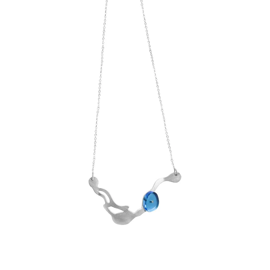 Seaweed Collar Necklace in Brushed Silver