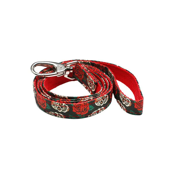 [SET] Pettorina e guinzaglio Skull Rose - Urban Pup