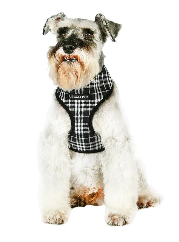 [SET] Pettorina e guinzaglio Tartan nero e bianco - Urban Pup