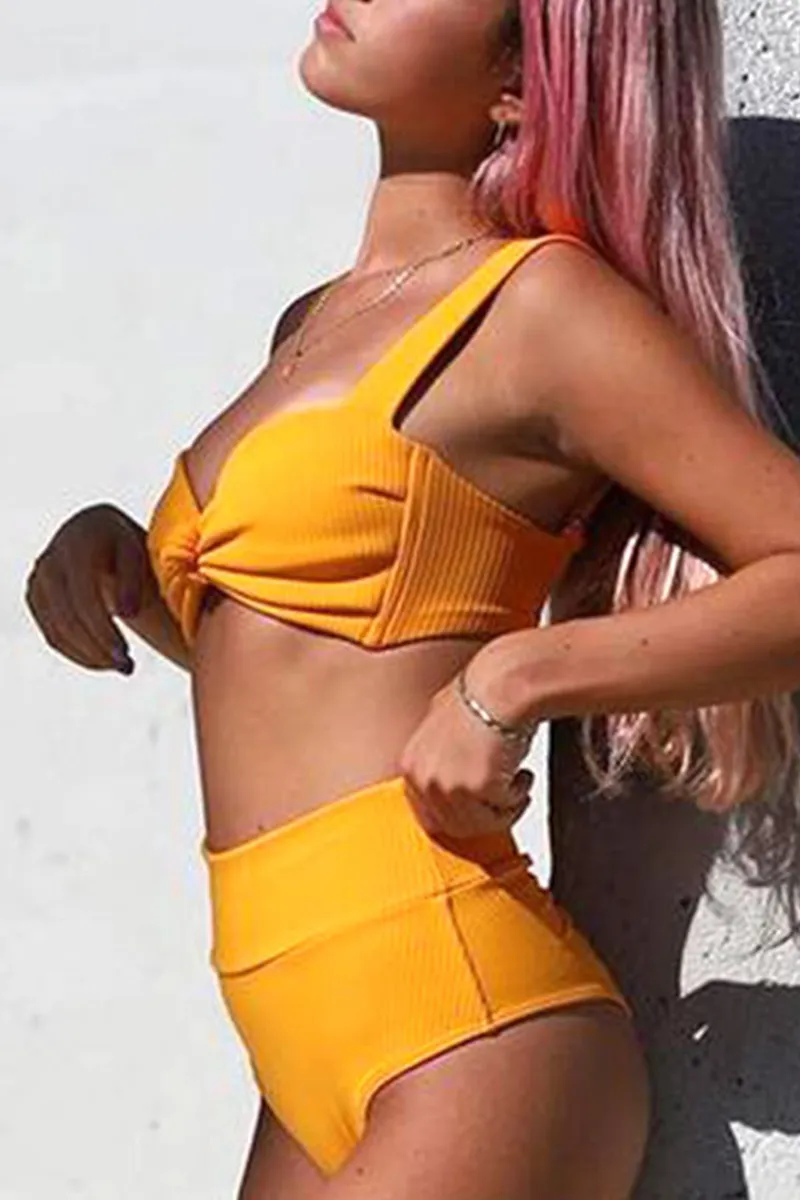 Sexy Solid Backless Fold Swimwears(4 Colors)