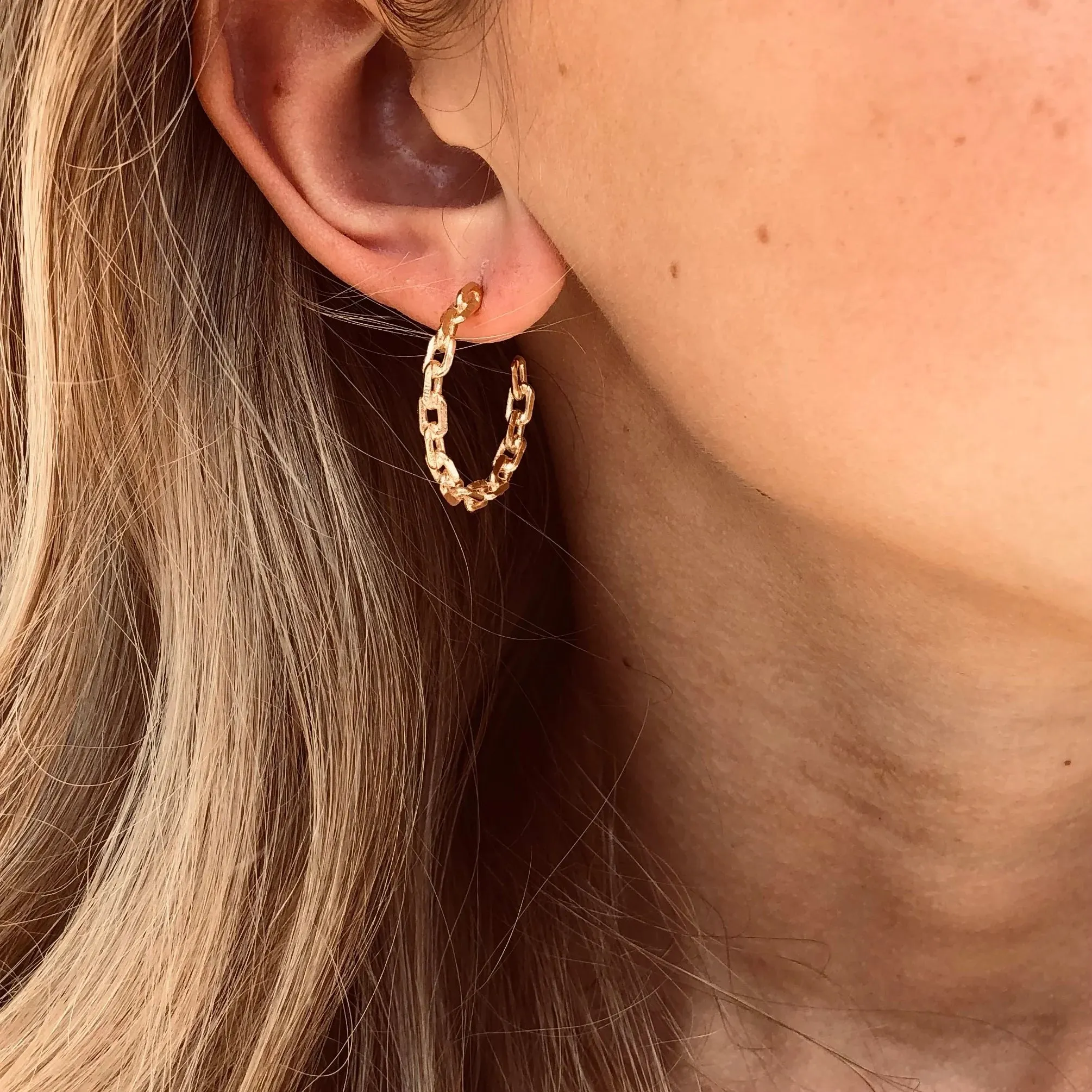 Silver Girl 26mm Chain Link Hoop