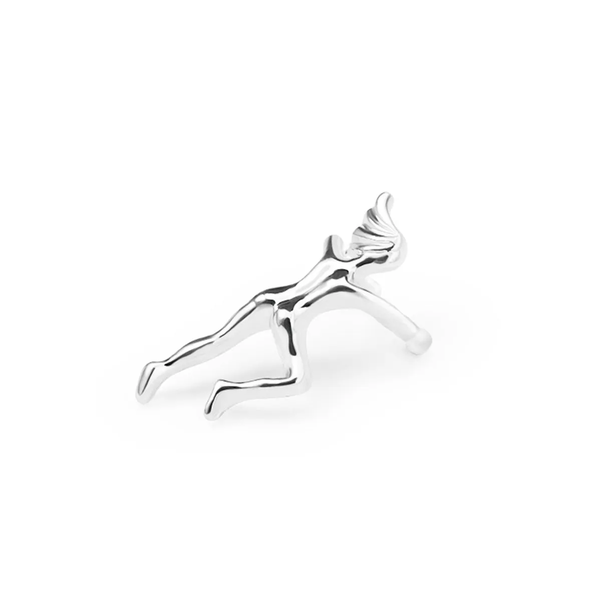 Silver-Plated Figure Ear Cuff