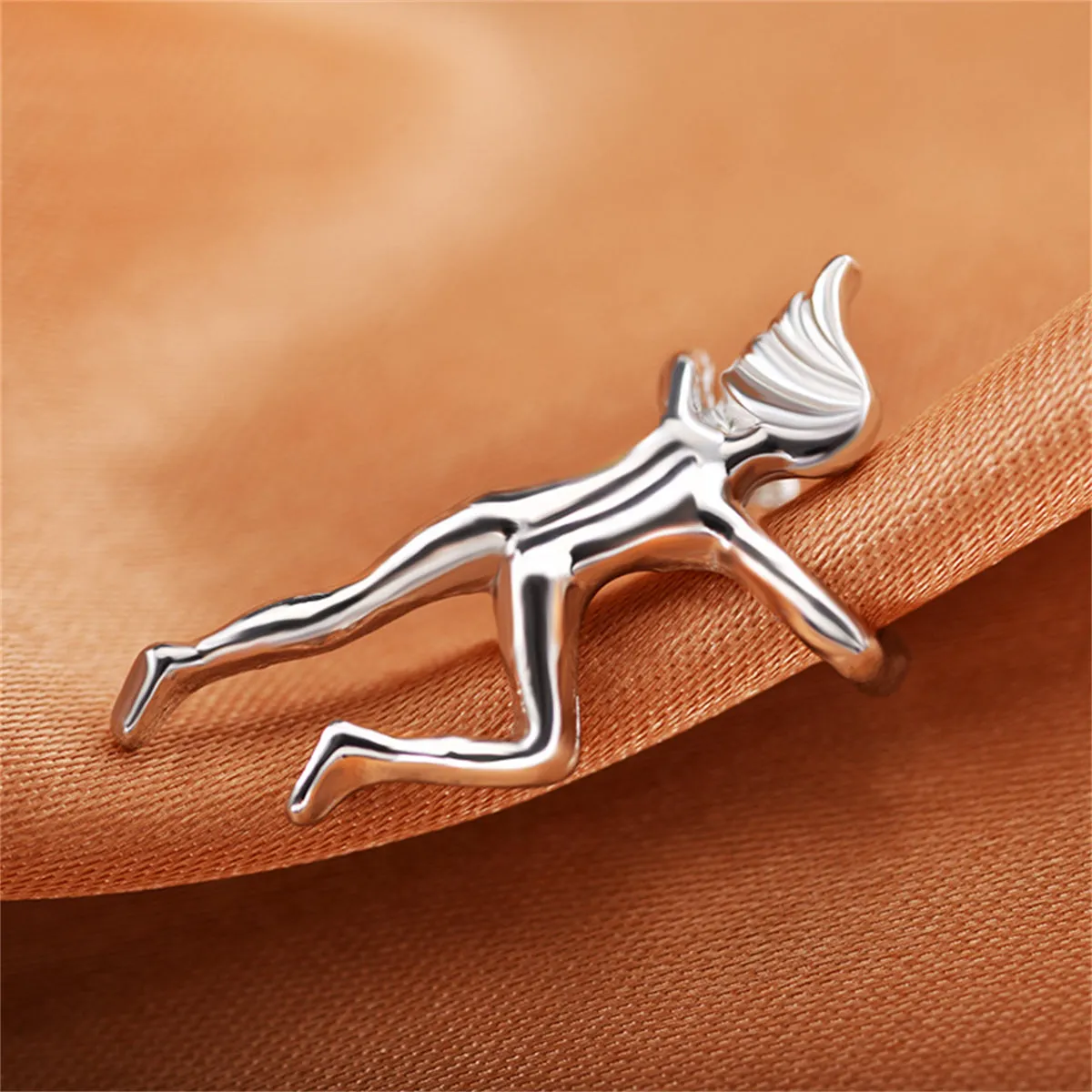 Silver-Plated Figure Ear Cuff