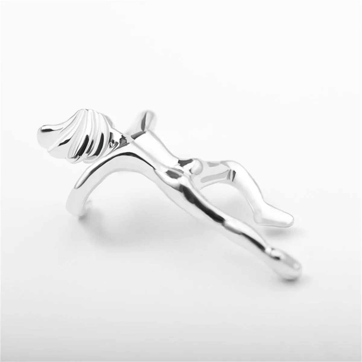 Silver-Plated Figure Ear Cuff