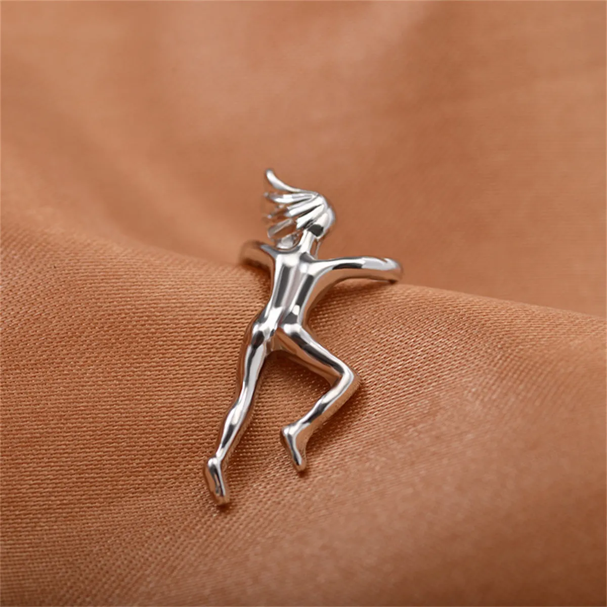 Silver-Plated Figure Ear Cuff