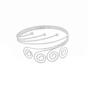 Silver-Plated Four-Swirl Arm Cuff