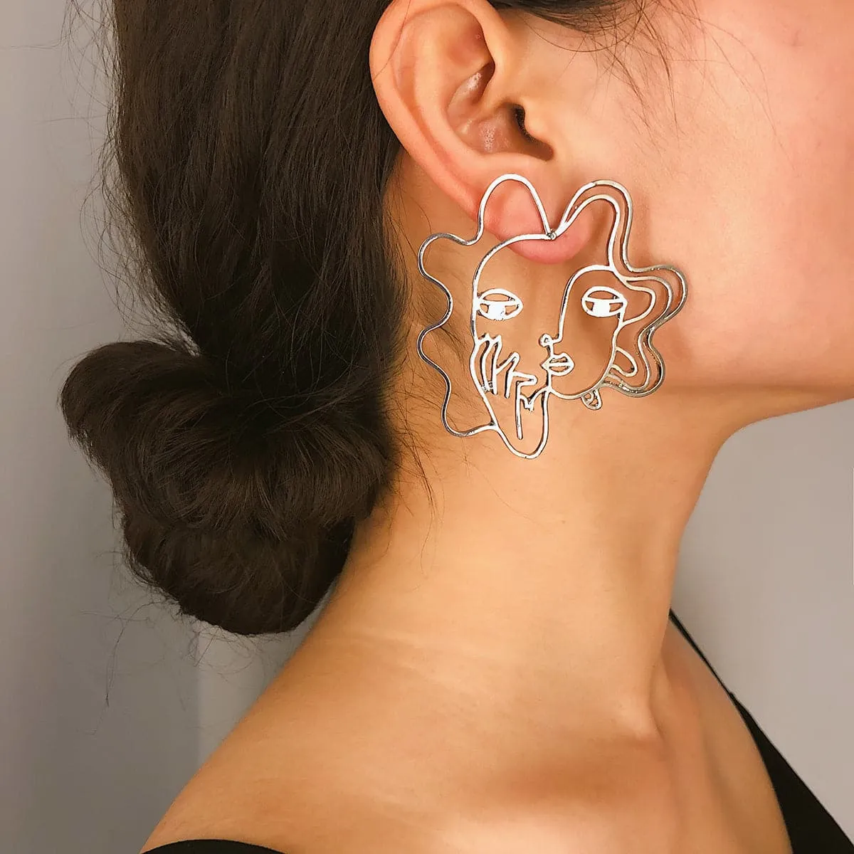 Silver-Plated Woman Filigree Drop Earrings