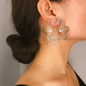 Silver-Plated Woman Filigree Drop Earrings
