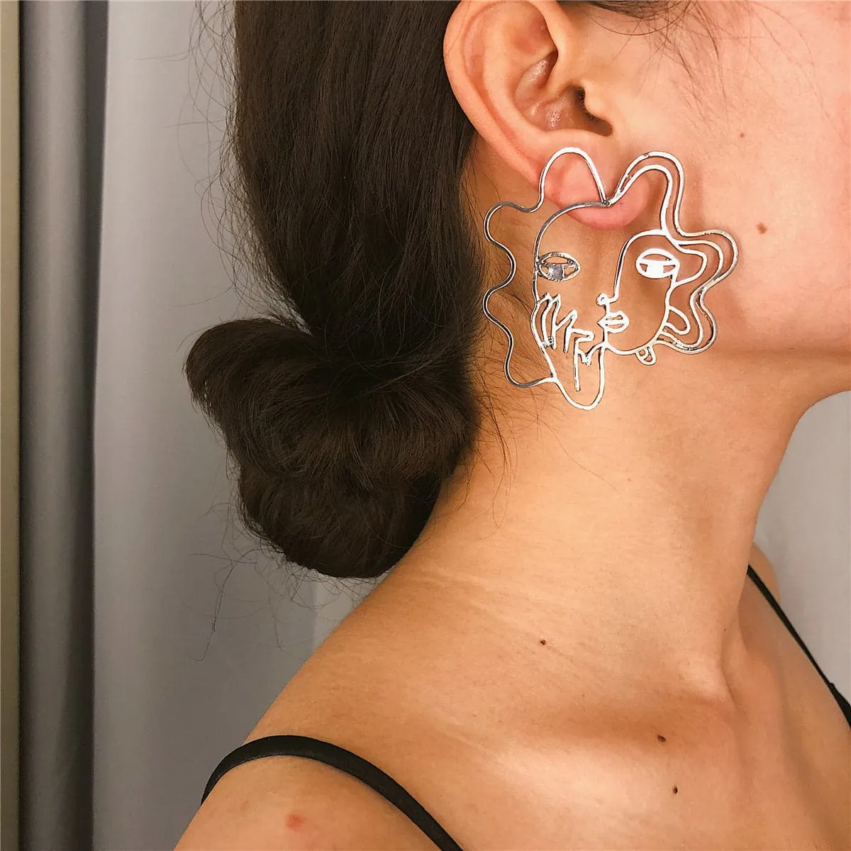 Silver-Plated Woman Filigree Drop Earrings