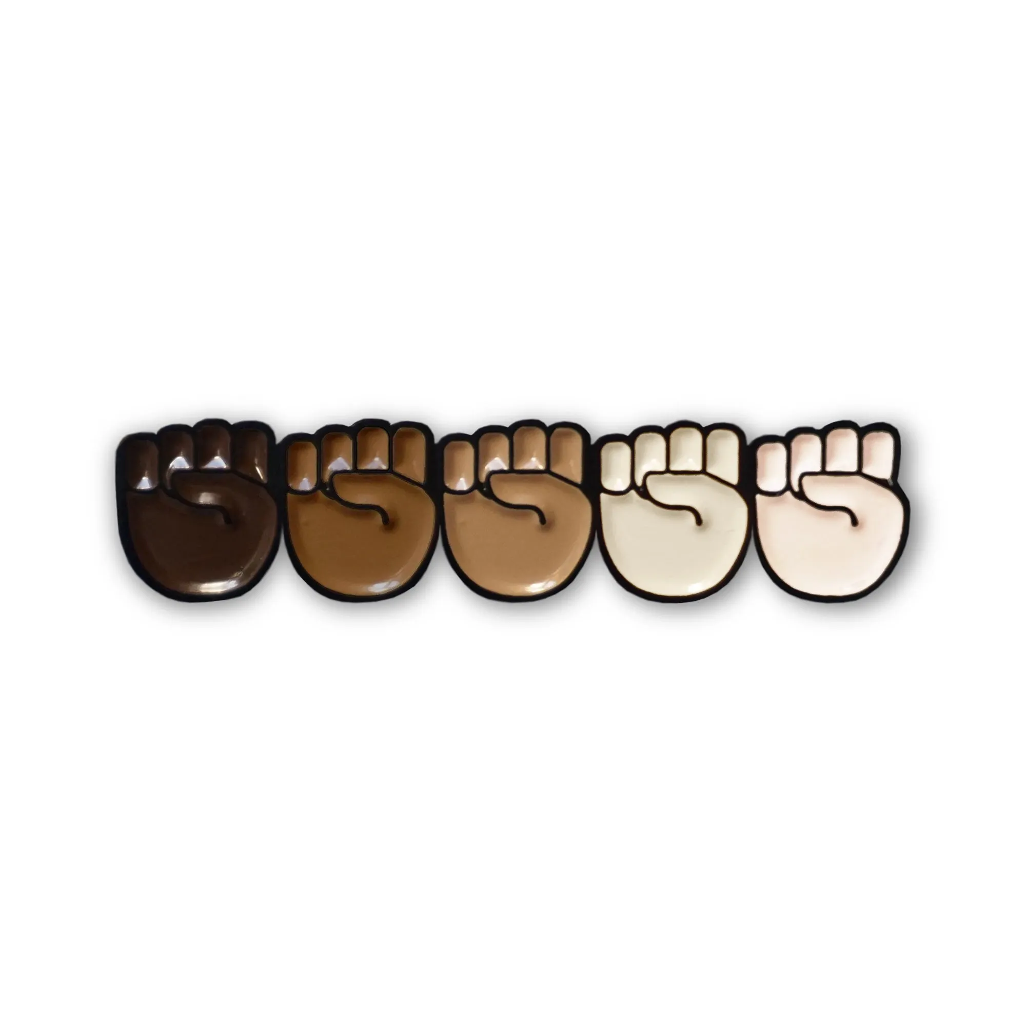 Stand Together Raised Fists Emoji Lapel Enamel Pin