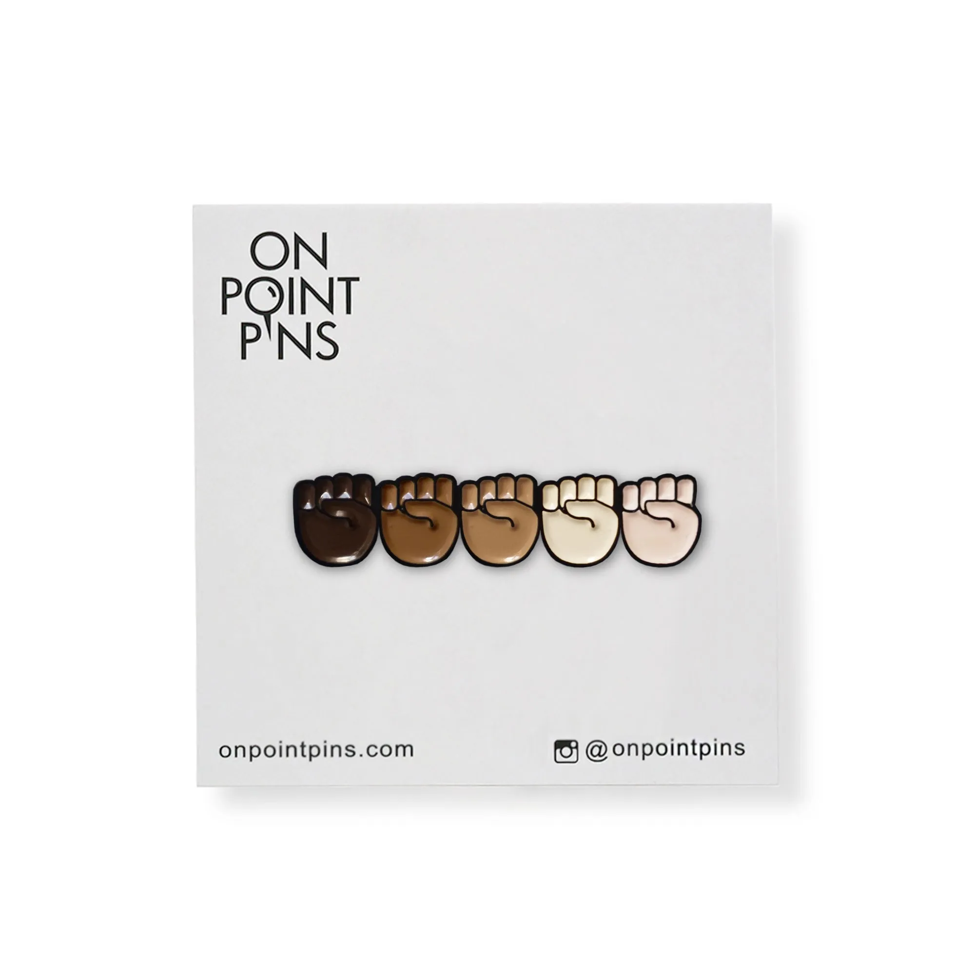 Stand Together Raised Fists Emoji Lapel Enamel Pin