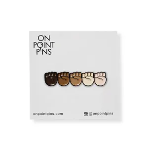 Stand Together Raised Fists Emoji Lapel Enamel Pin