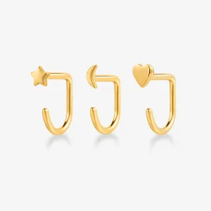 Stay Close Charm Hoops Set