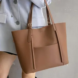 Stay Fashionable While Carrying Everything You Need With Our High Capacity Tote Shoulder Bag With Zipper