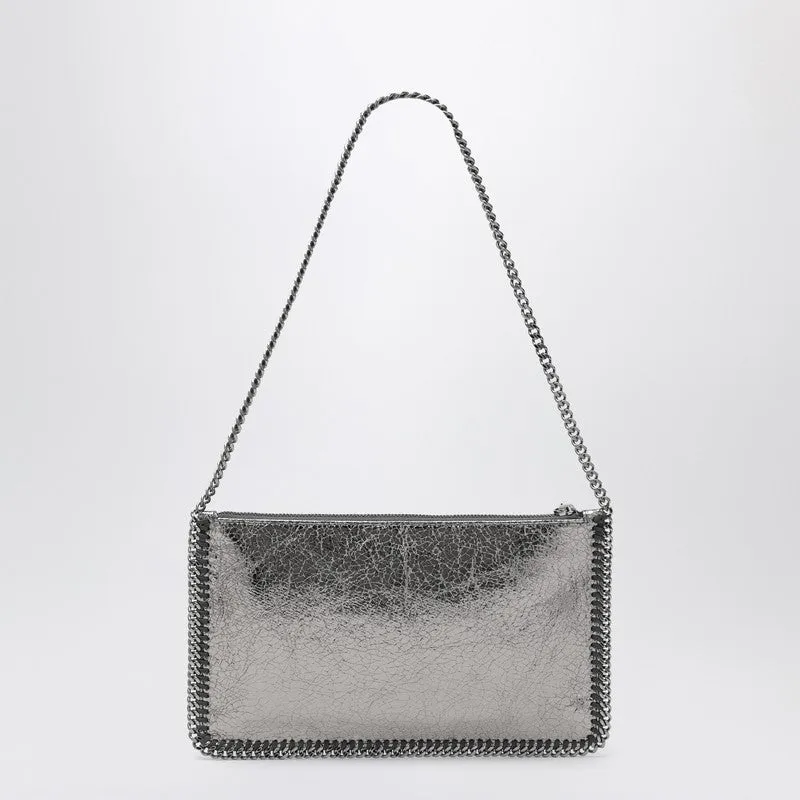 Stella Mc Cartney Grey Metallic Falabella Clutch med kedja