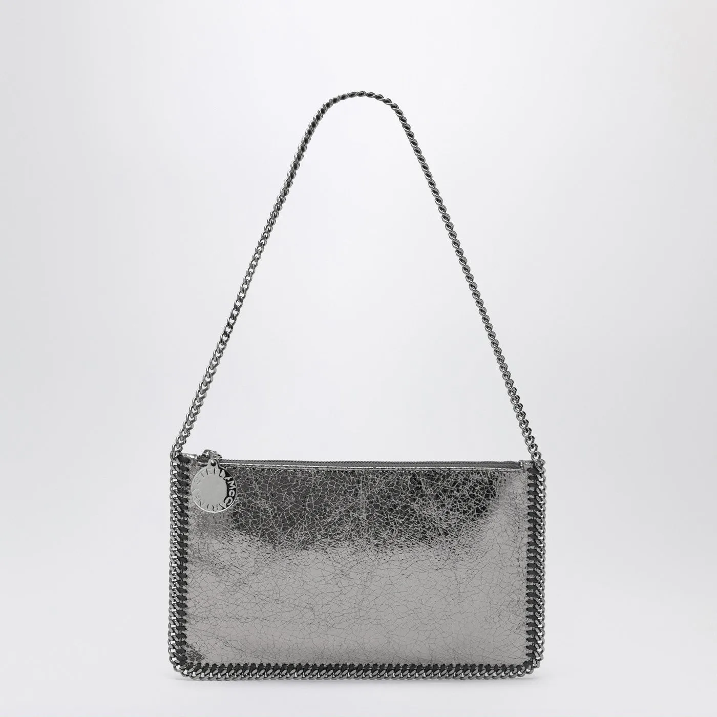 Stella Mc Cartney Grey Metallic Falabella Clutch med kedja