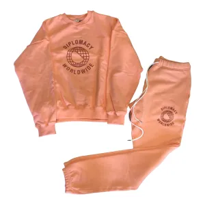 Streetwear Clothing Line: Diplomacy Worldwide - Peach Crewneck Sweatshirt