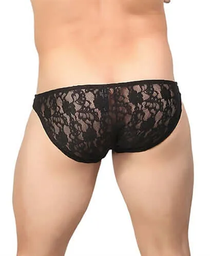Stretch Lace Wonder Bikini - Medium - Black