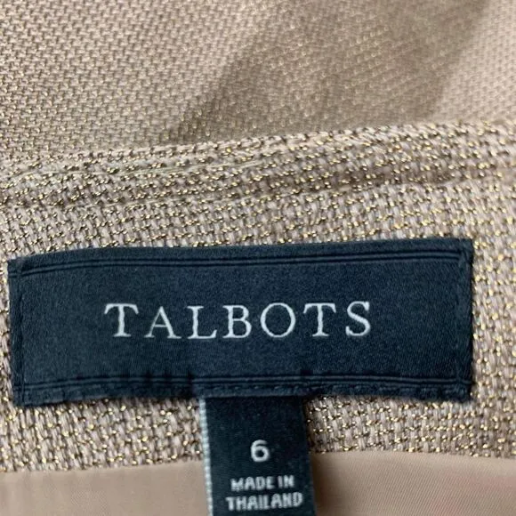 Talbots Skirt Shimmery Gold Size 6 Trendy