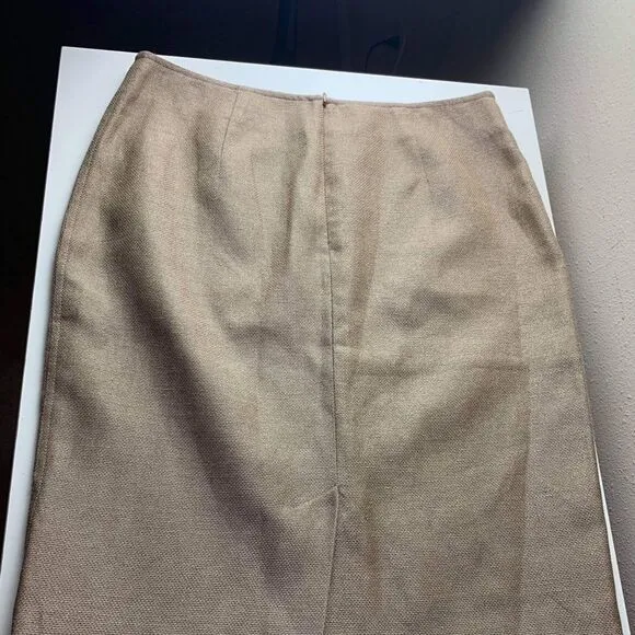 Talbots Skirt Shimmery Gold Size 6 Trendy