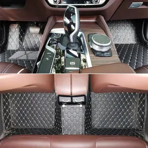 Tapis 3d voiture Sur-Mesure pour 3 Rangées de Sièges avec Logo Personnalisé