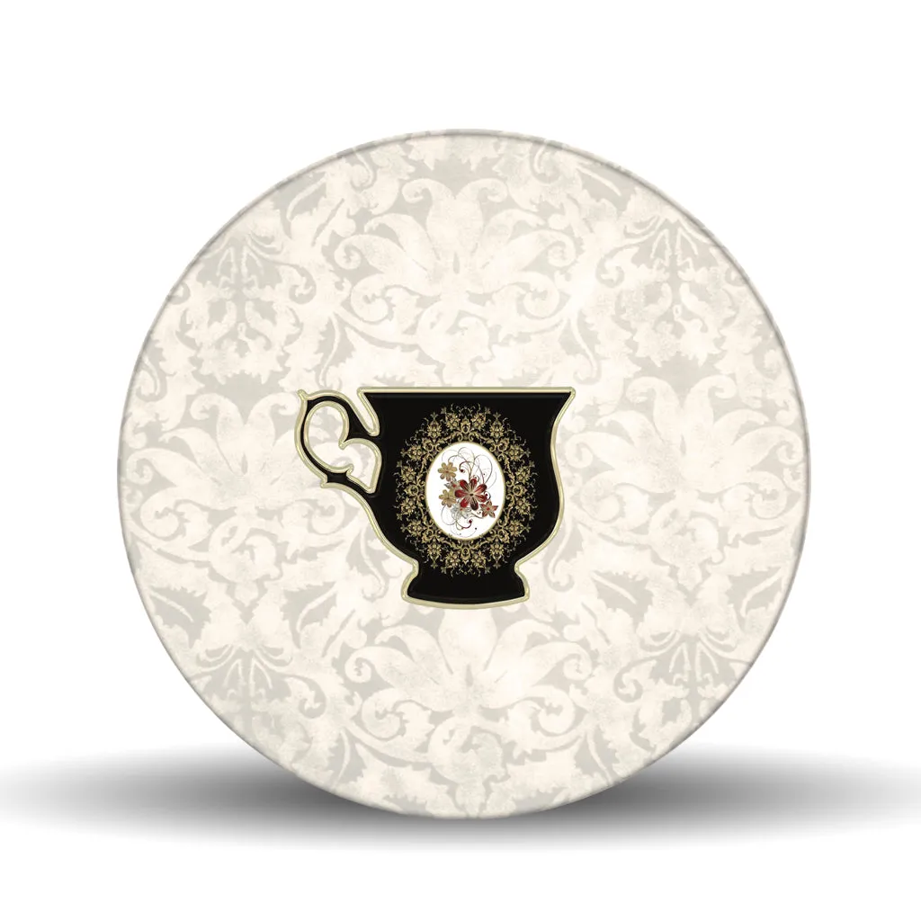 Tea Cup Texture <br>Glass Table Spinner 17.75"