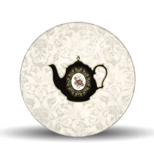 Tea Pot Texture <br>Glass Table Spinner 17.75"