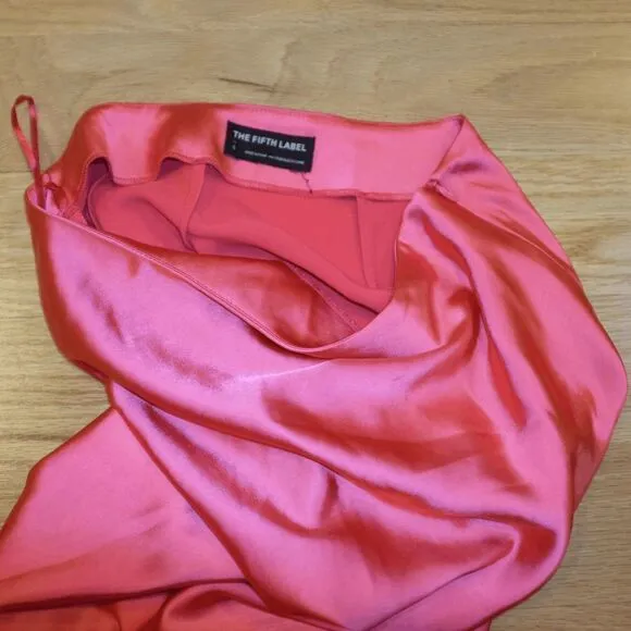 The Fifth Label x Revolve Pink Silky Satin Midi Maxi Skirt Small