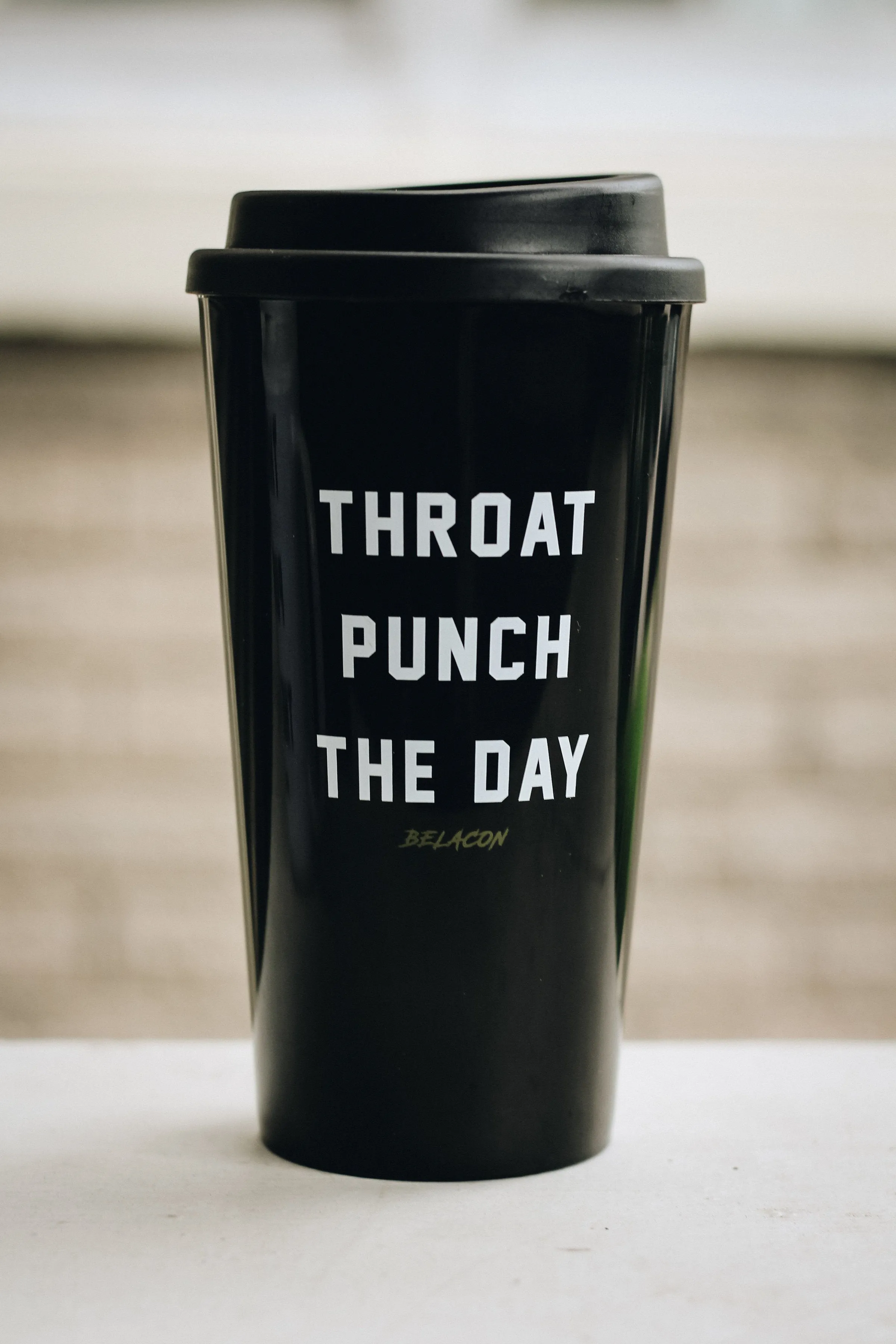 Throat Punch The Day – 17 oz Black Travel Mug