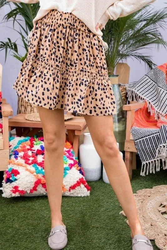 Tiered Leopard Print Skirt