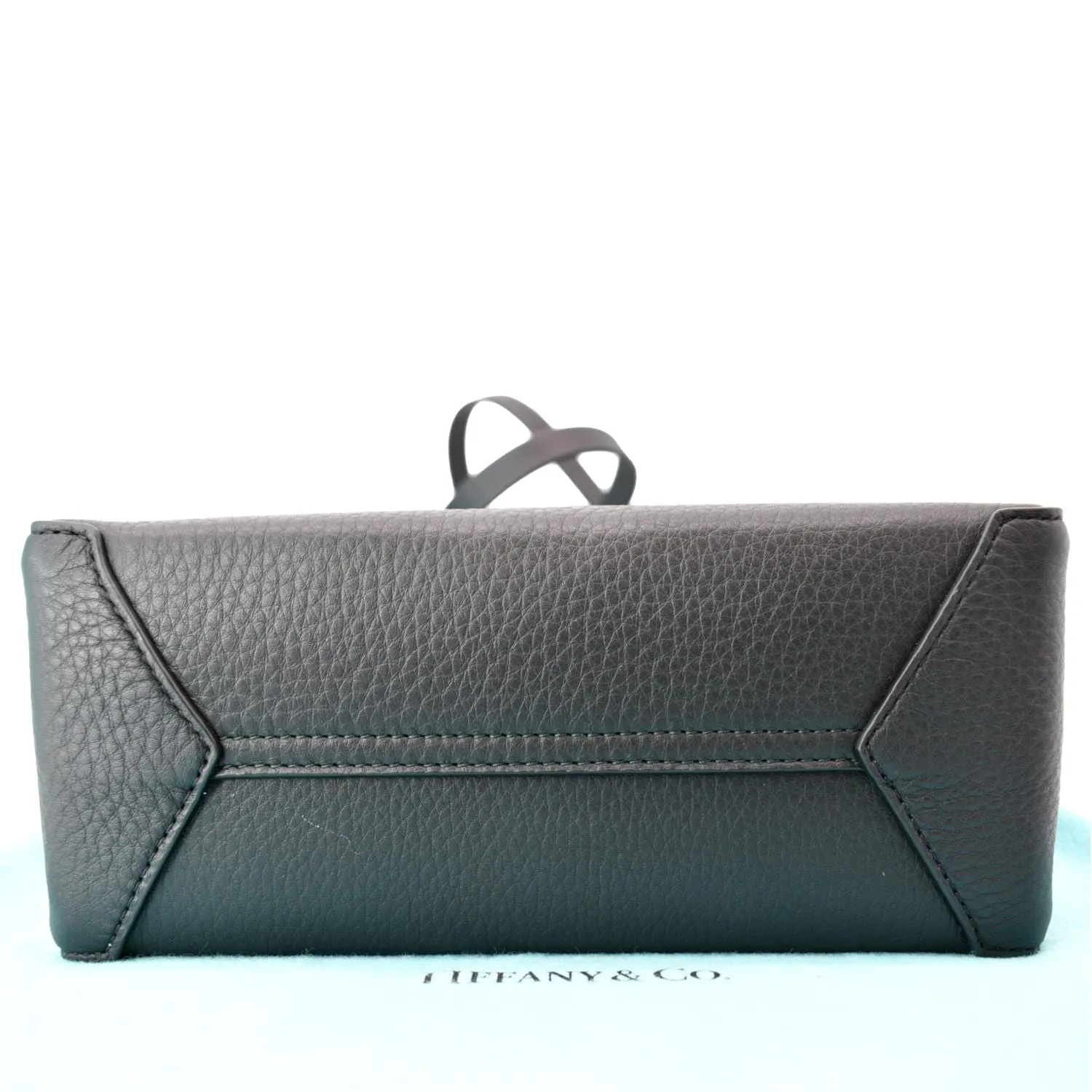 TIFFANY & CO Micro Grain Calfskin Leather Tote Bag Black