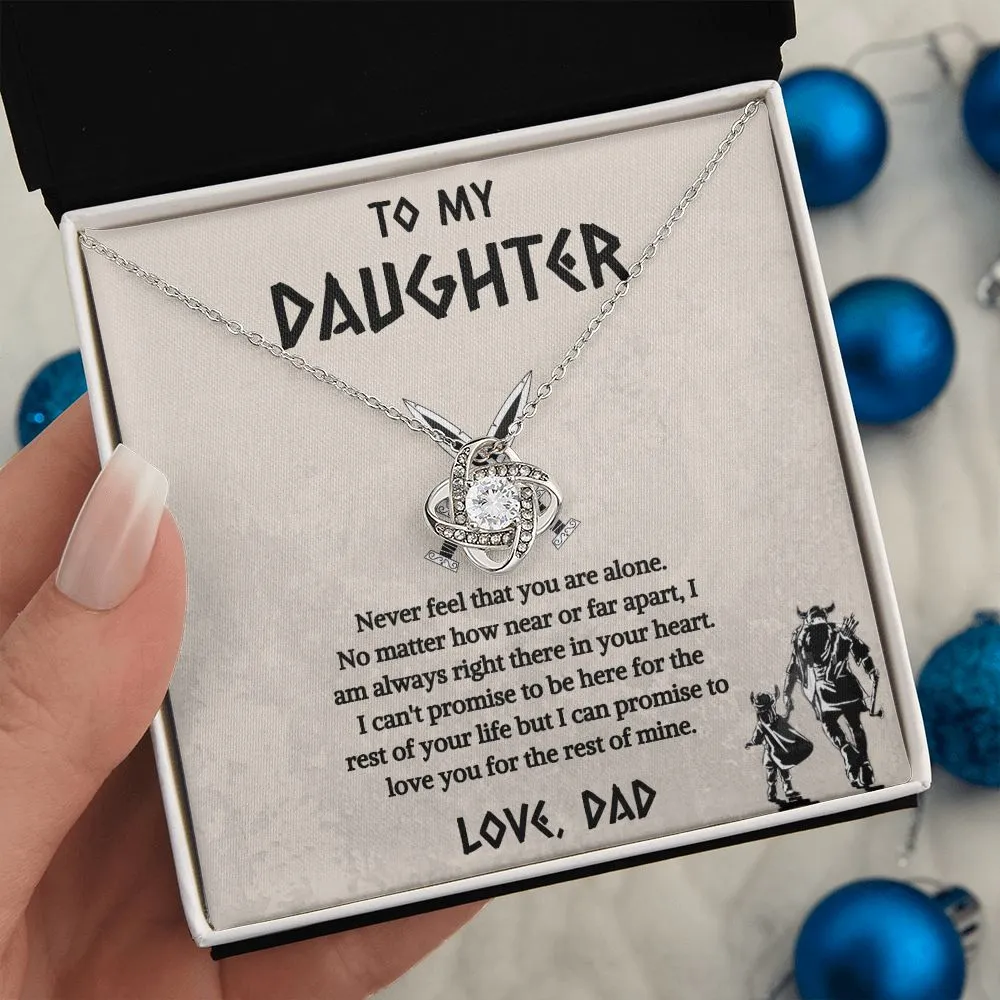 To My Daughter From Viking Dad Love Knot Necklace