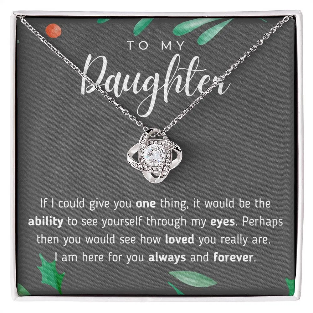 To My Daughter Love Knot Necklace