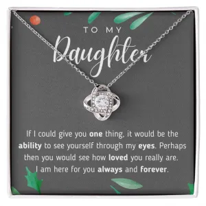 To My Daughter Love Knot Necklace