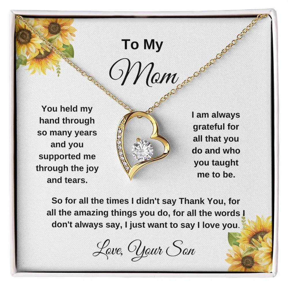 To My Mom Love Your Son Sunflowers Necklace