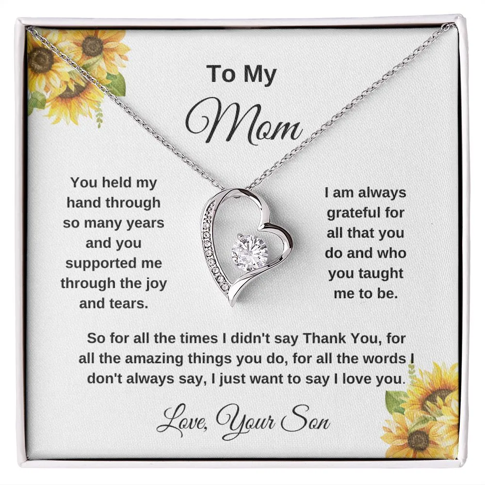 To My Mom Love Your Son Sunflowers Necklace