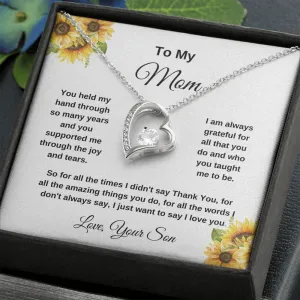 To My Mom Love Your Son Sunflowers Necklace