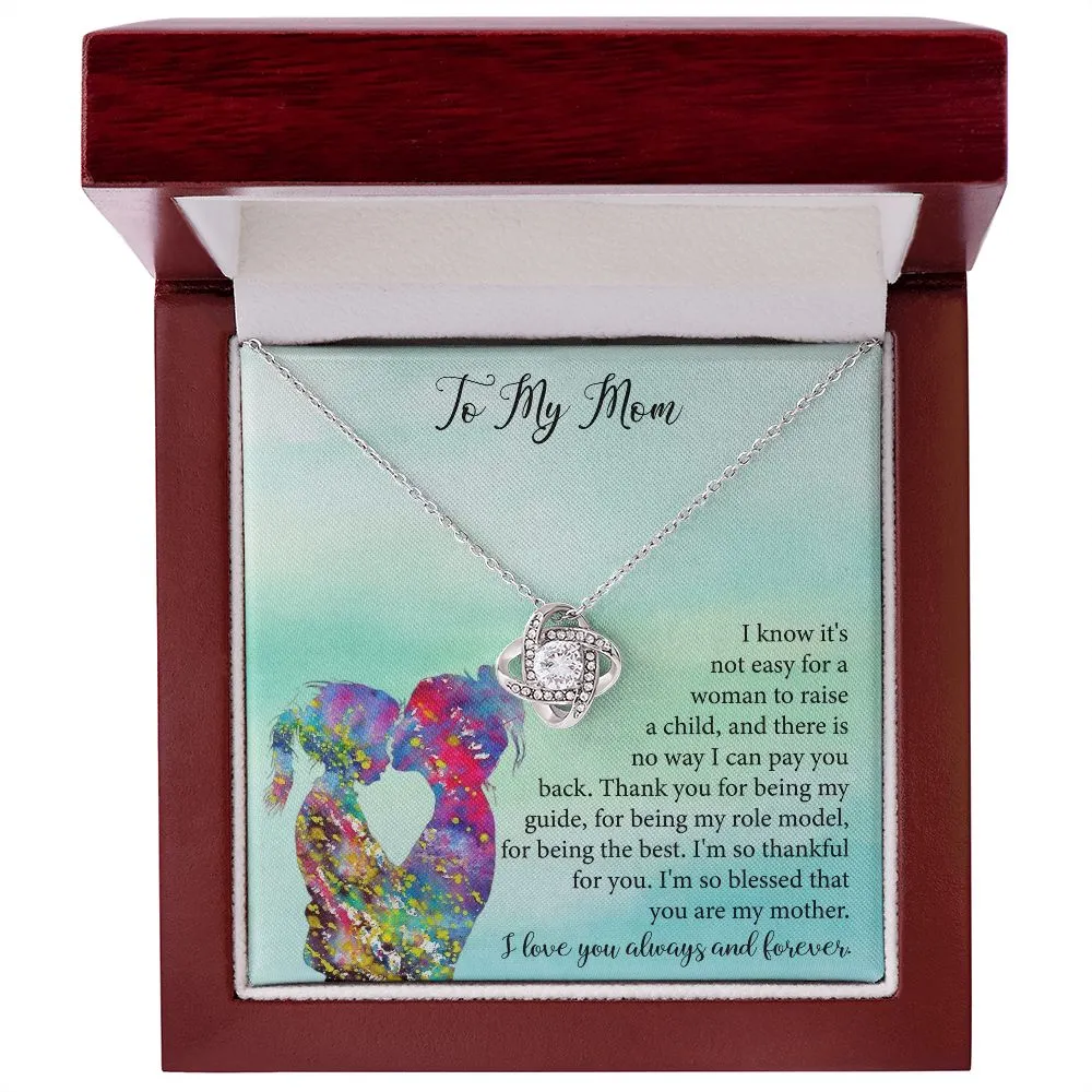 To My Mom | Not Easy - Love Knot Necklace