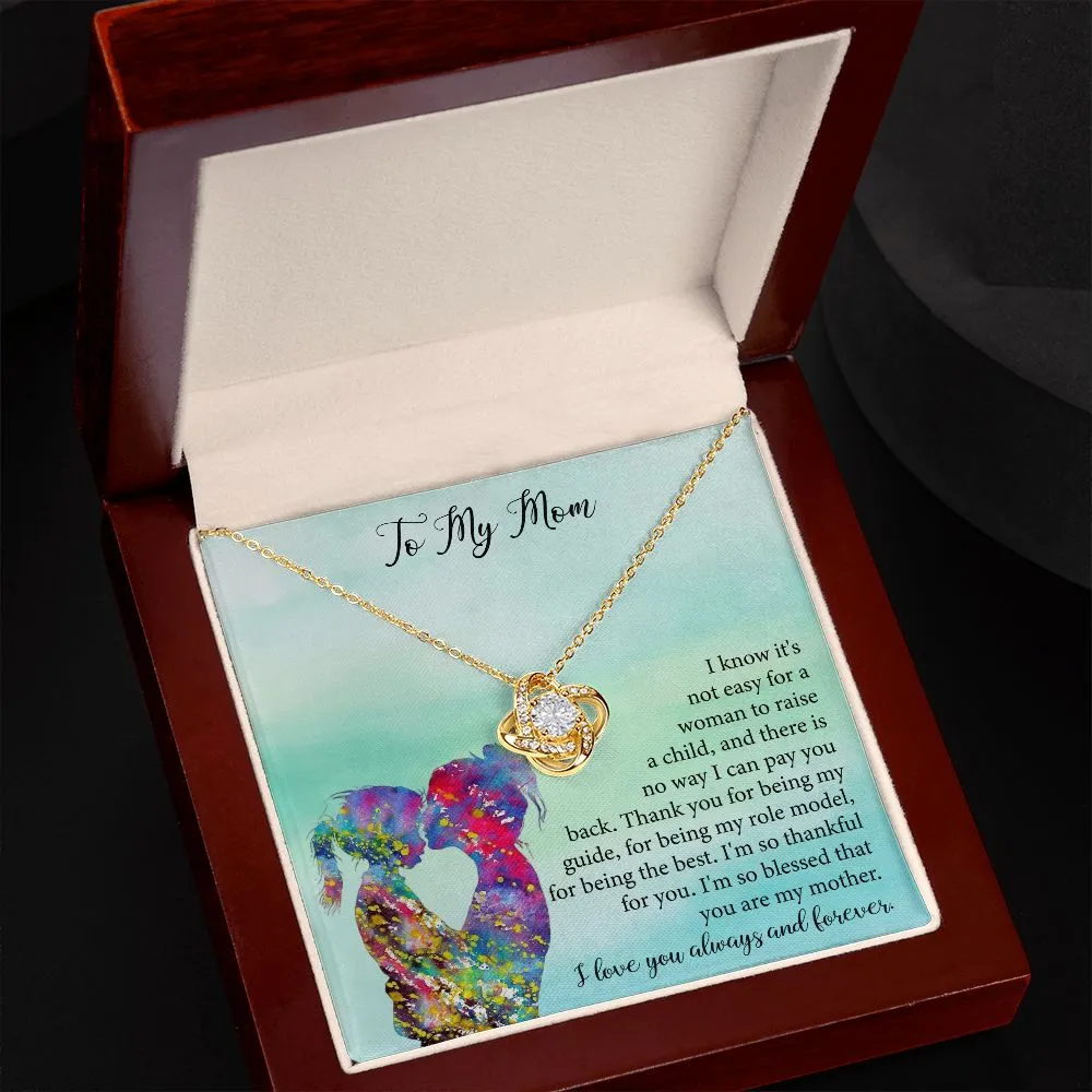 To My Mom | Not Easy - Love Knot Necklace