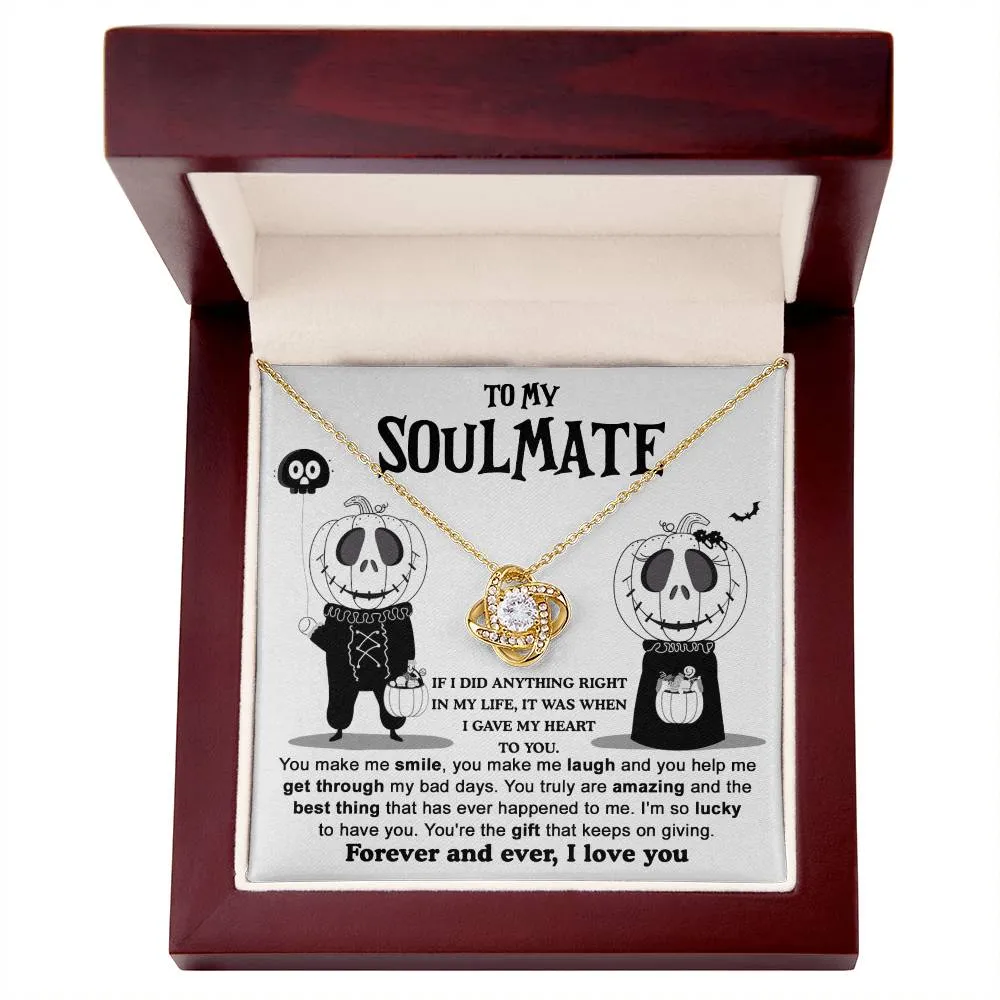 To My Soulmate Forever And Ever I Love You | Love Knot Necklace