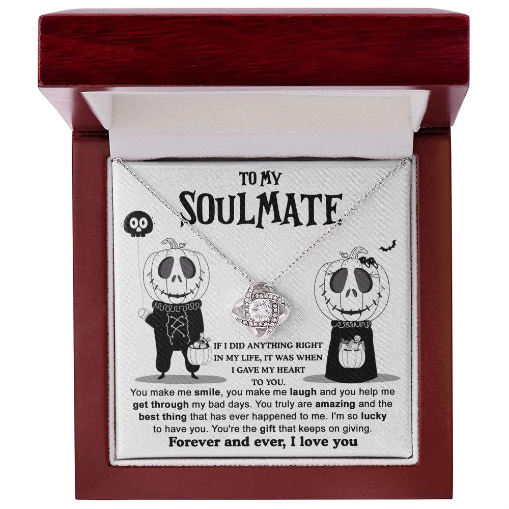 To My Soulmate Forever And Ever I Love You | Love Knot Necklace