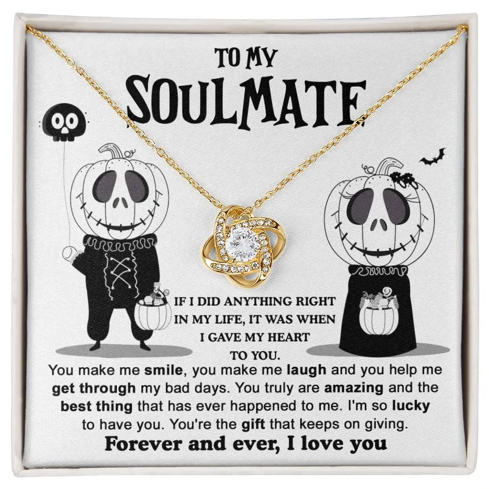 To My Soulmate Forever And Ever I Love You | Love Knot Necklace