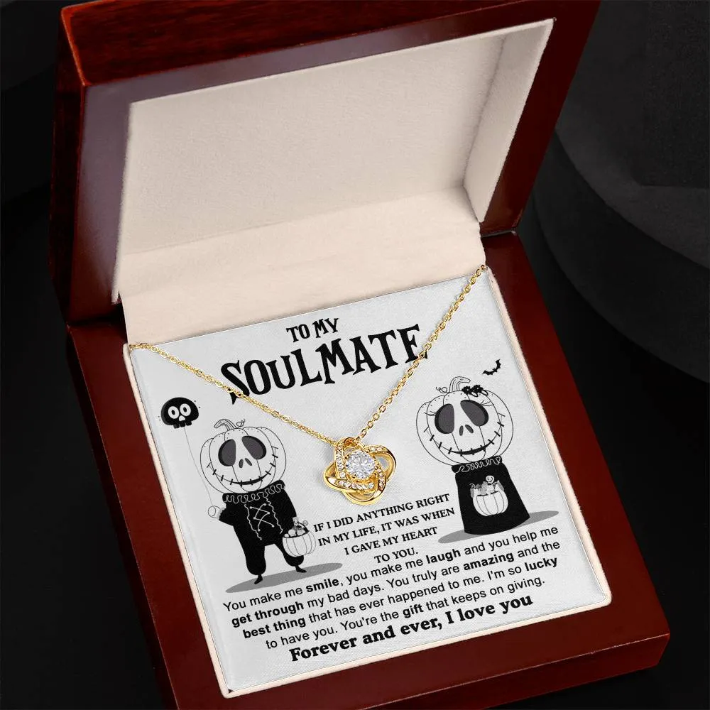 To My Soulmate Forever And Ever I Love You | Love Knot Necklace